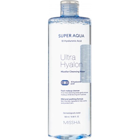 Missha Super Aqua Ultra Hyalon Micellar Cleansing Water Увлажняющая мицеллярная вода, 500 мл.
